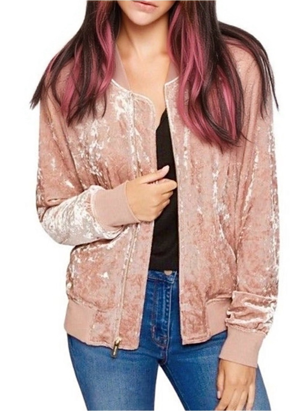 Anthropologie/Sanctuary Velvet Bomber Jacket Size S